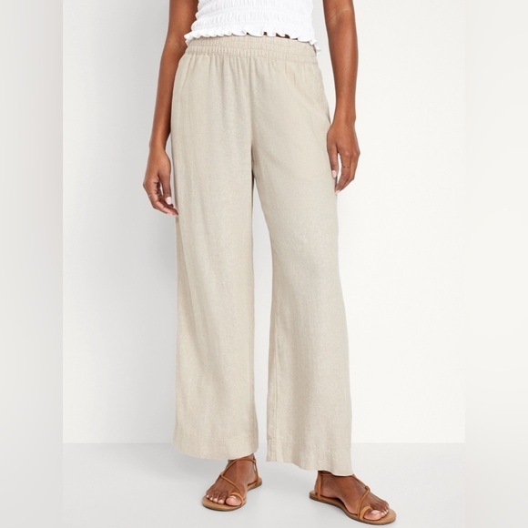 NWT! High-Waisted Linen-Blend Wide-Leg Pants - Multiple Sizes🌸 - Picture 1 of 8